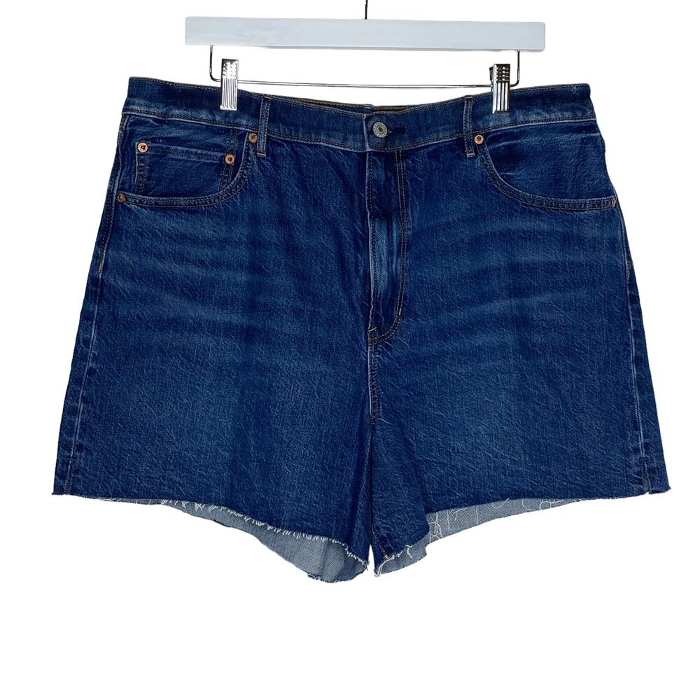 American Eagle Womens Size 18 Highest Rise 90s‎ Boyfriend Shorts Blue Plus